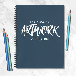 Personalisiert Elegant Navy Blue Sketchbook Notebo Notizblock