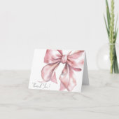 Personalisiert Elegant Pink Bow Vielen Dank Dankeskarte (Vorderseite)