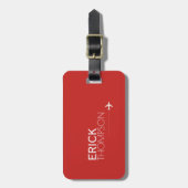 Personalisiert Elegant Red Gepäckanhänger (Vorderseite vertikal)