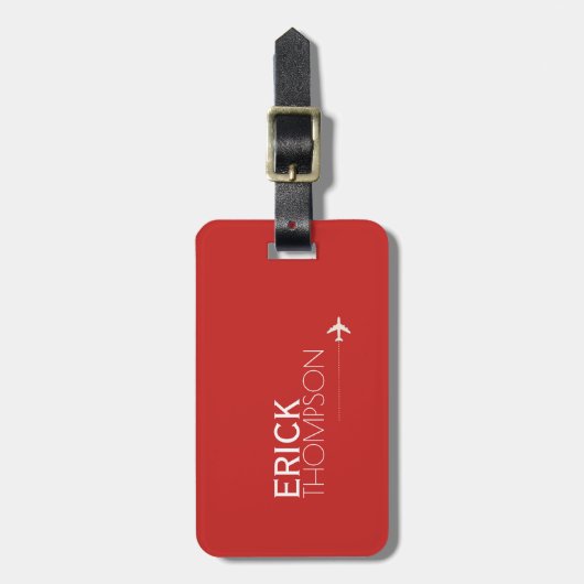 Personalisiert Elegant Red Gepäckanhänger (Vorderseite vertikal)