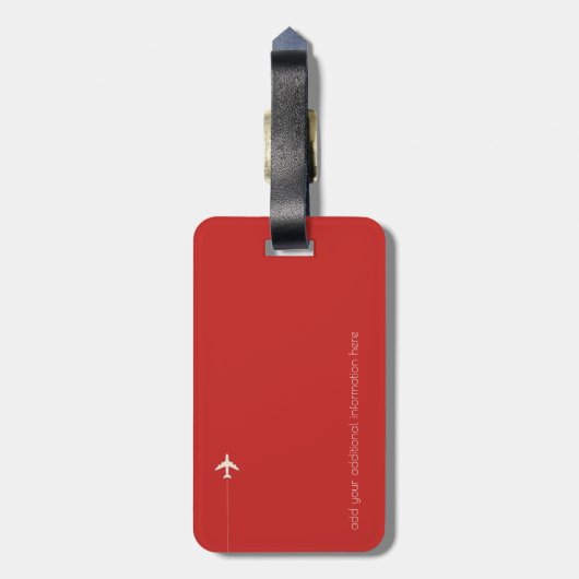 Personalisiert Elegant Red Gepäckanhänger (Rückseite vertikal)