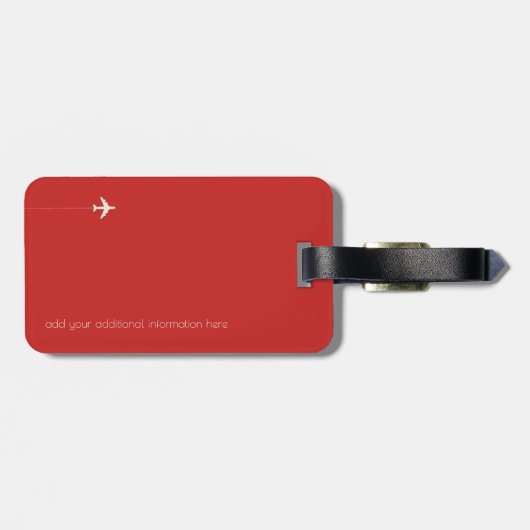 Personalisiert Elegant Red Gepäckanhänger (Rückseite horizontal)