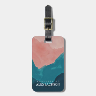 Personalisiert Elegant Rosa Blau Außenbereich Gepäckanhänger