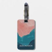 Personalisiert Elegant Rosa Blau Außenbereich Gepäckanhänger (Rückseite vertikal)