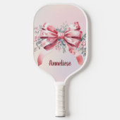 Personalisiert Elegant Rosa Bow Chinoiserie Pickleball Schläger (Vorderseite)
