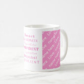 Personalisiert Elegant Rosa Motivierend Große Frau Kaffeetasse (VorderseiteRechts)