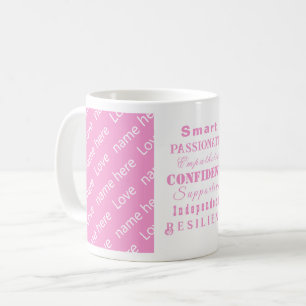 Personalisiert Elegant Rosa Motivierend Große Frau Kaffeetasse