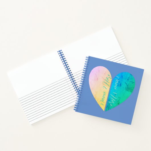 Personalisiert Elegant Seiner und ihrer Halbherzen Notizblock (Innenseite)