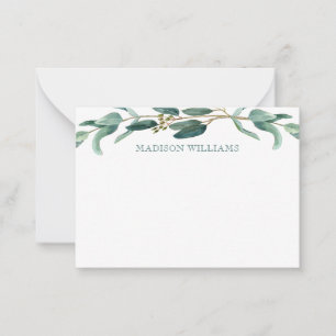Personalisiert Elegant Stilvolle Wasserfarbe Eukal Mitteilungskarte