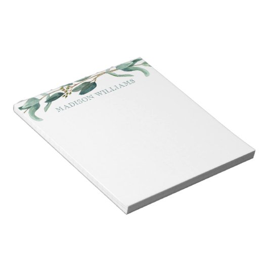 Personalisiert Elegant Stilvolle Wasserfarbe Eukal Notizblock (angewinkelt)