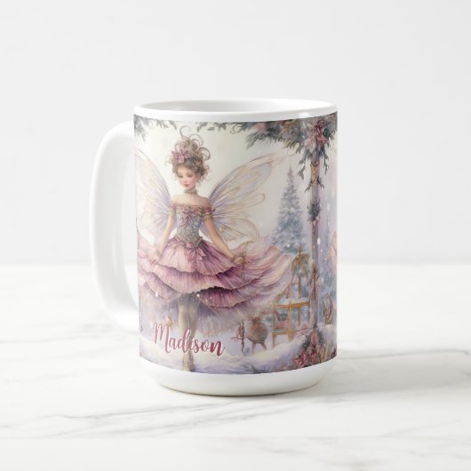 Personalisiert Elegant Sugarplum Weihnachten Kaffeetasse (Vorderseite Links)