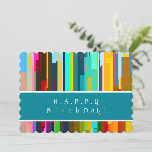 Personalisiert Elegante Abstrakte Kunst Einladung (Stehend Vorderseite)