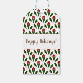 Personalisiert Elegante Abstrakte Rote Rosen & Hol Geschenkanhänger