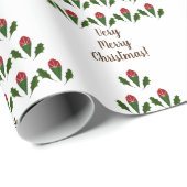 Personalisiert Elegante Abstrakte Rote Rosen Holly Geschenkpapier (Rolleneckpunkt)