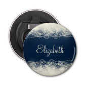 Personalisiert Elegante Abstrakte Spitzen und Perl Flaschenöffner (Vorderseite)