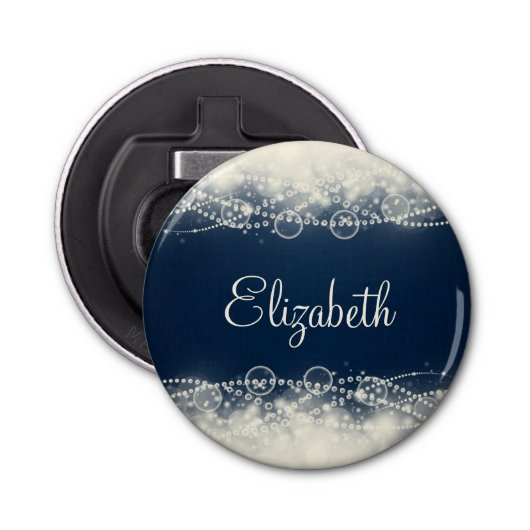 Personalisiert Elegante Abstrakte Spitzen und Perl Flaschenöffner (Vorderseite)