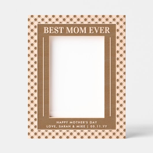 Personalisiert Elegante Best Mama Ever Mother Day Geätzte Rahmen (Vorderseite)