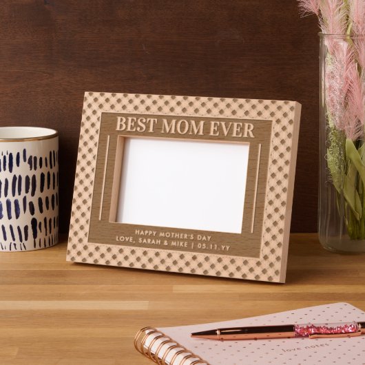 Personalisiert Elegante Best Mama Ever Mother Day Geätzte Rahmen (Links)