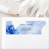 Personalisiert Elegante Blue Blume Rücksendeadress (Insitu)