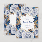 [Personalisiert] Elegante Blue Wedding Einladung (Vorne/Hinten)
