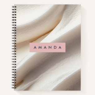 Personalisiert Elegante Creme Swirl Minimalistisch Notizblock