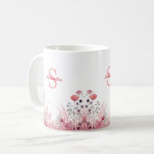 Personalisiert Elegante Flora Minimalistisch Niedl Kaffeetasse (Vorderseite Links)