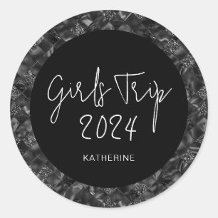 Personalisiert Elegante Girls Tour Imitate Glitzer Runder Aufkleber