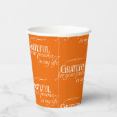 Personalisiert Elegante Grateful Erntedank Orange Pappbecher (Rechts)