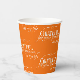 Personalisiert Elegante Grateful Erntedank Orange Pappbecher