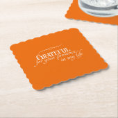 Personalisiert Elegante Grateful Orange Erntedank Untersetzer (angewinkelt)