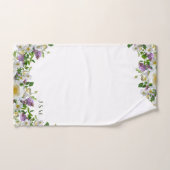 Personalisiert Elegante Grünpflanzen Lila Badhandtuch Set (Handtuch)