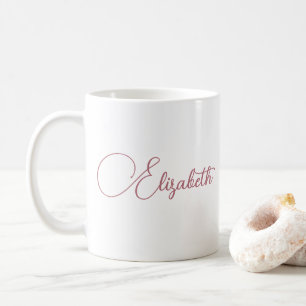 Personalisiert Elegante Ihre Rose Gold Script Name Kaffeetasse