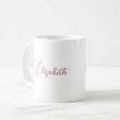 Personalisiert Elegante Ihre Rose Gold Script Name Kaffeetasse (Vorderseite Links)