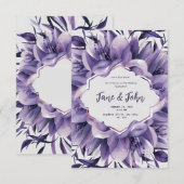 [Personalisiert] Elegante Lila Einladung zur Hochz (Vorne/Hinten)