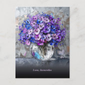 Personalisiert Elegante Lila und blaue Blumen Postkarte (Vorderseite)