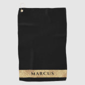 Personalisiert Elegante Modernes Golfer Mit Monogr Golfhandtuch (Vorderseite)