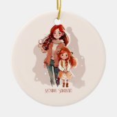 Personalisiert Elegante Mutter und Tochter Keramik Ornament (Vorne)