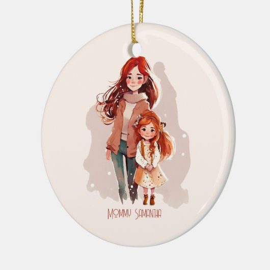 Personalisiert Elegante Mutter und Tochter Keramik Ornament (Links)