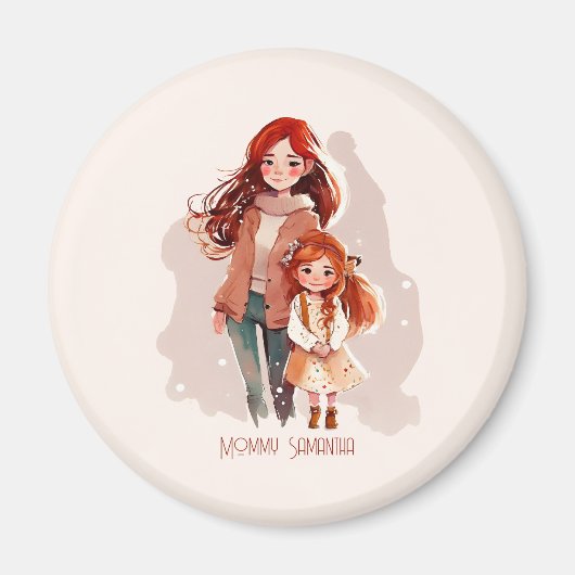 Personalisiert Elegante Mutter und Tochter Magnet (Vorne)