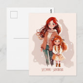Personalisiert Elegante Mutter und Tochter Postkarte (Vorne/Hinten)