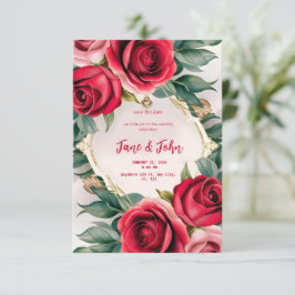 [Personalisiert] Elegante Rose Einladung zur Hochz