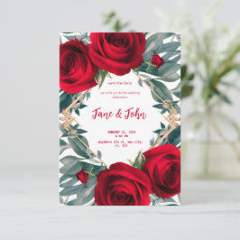 [Personalisiert] Elegante Rose zum Hochzeitsempfan Einladung