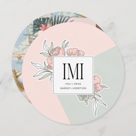 Personalisiert Elegante Rustikale Moderne Hochzeit Einladung (Vorne/Hinten)