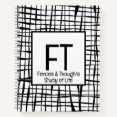 Personalisiert Elegante Schwarz-weiße Abstrakte Li Notizblock (Vorderseite)