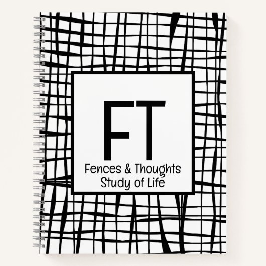 Personalisiert Elegante Schwarz-weiße Abstrakte Li Notizblock (Vorderseite)