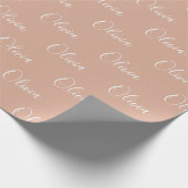Personalisiert Elegante Terracotta Name Modern Geschenkpapier (Ecke)
