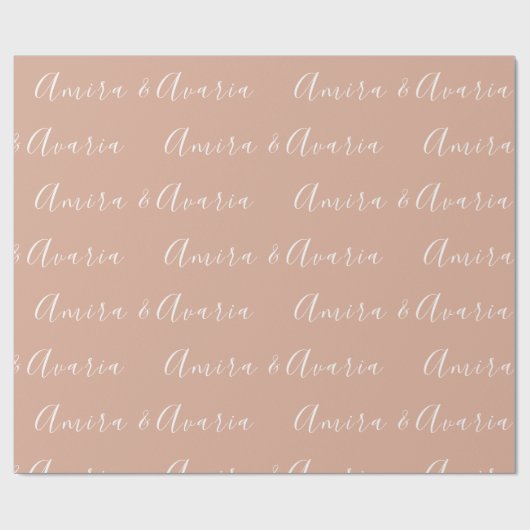 Personalisiert Elegante Terracotta Name Modern Wra Geschenkpapier (Flach)