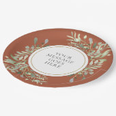 Personalisiert Elegante Terracotta Pappteller (Schrägansicht)
