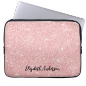 Personalisiert Eleganter rosa Glitzer Laptopschutzhülle (Vorderseite)