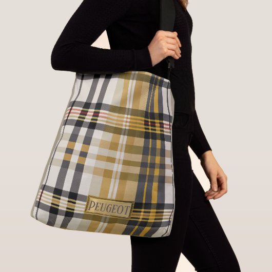 Personalisiert Elegantes Kariertes Tan und Taupe Tasche (Von Nahem)